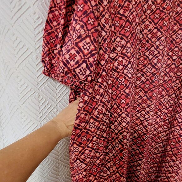 Only Necessities Patio Lounge House Dress Women's 3X (30/32) Caftan 1/4 Zip - Picture 3 of 10